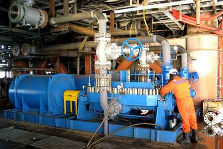 KHP系列卧式中开多级宝威体育（中国）官方网站在中海油海上平台使用现场